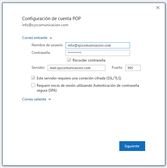 Configurar Outlook 2019